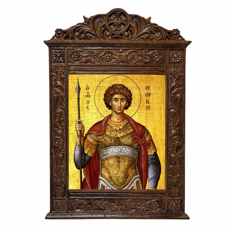 Άγιος Γεώργιος - Βυζαντινή Ξυλόγλυπτη 40cm
