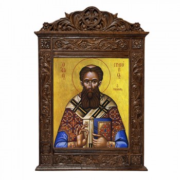 Άγιος Γρηγόριος Παλαμάς - Βυζαντινή Ξυλόγλυπτη 40cm