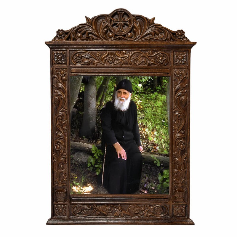 Άγιος Παϊσιος - Βυζαντινή Ξυλόγλυπτη 40cm