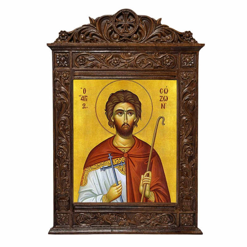 Άγιος Σώζων - Βυζαντινή Ξυλόγλυπτη 40cm