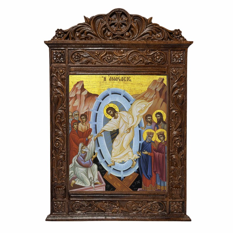 Ανάσταση Χριστου - Βυζαντινή Ξυλόγλυπτη 40cm