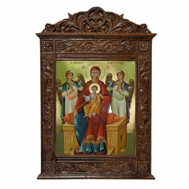 Παναγία Φανερωμένη - Βυζαντινή Ξυλόγλυπτη 40cm