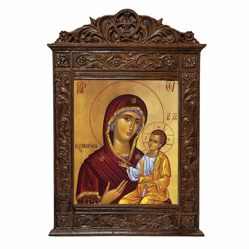 Παναγία Γρηγορούσα - Βυζαντινή Ξυλόγλυπτη 40cm