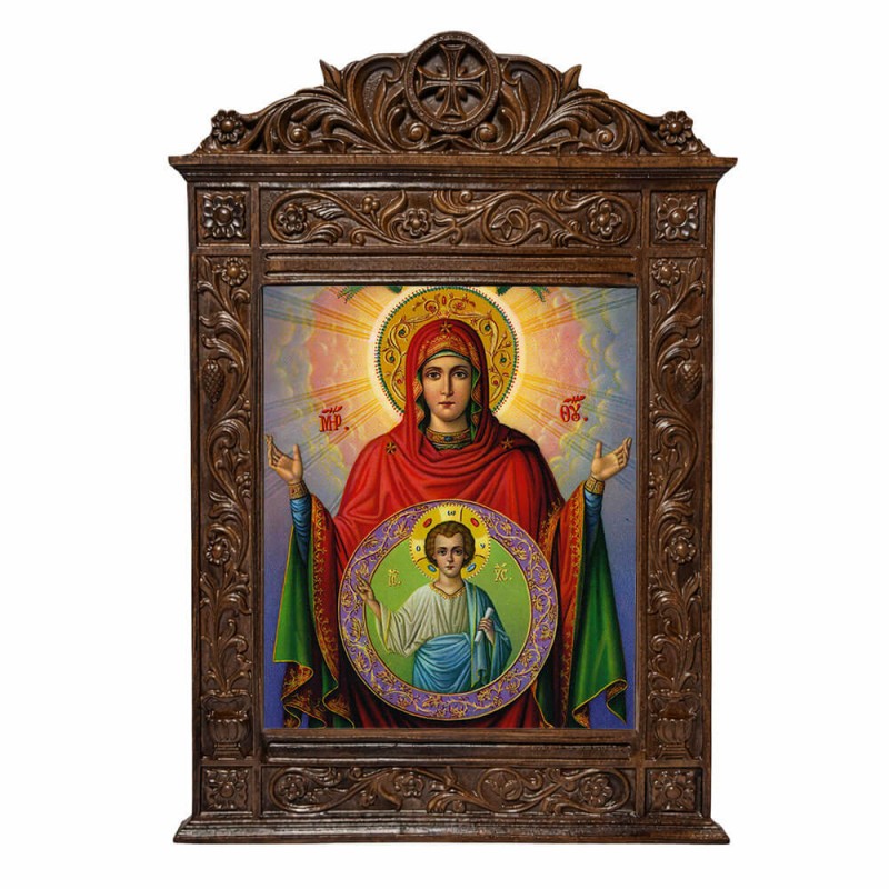 Παναγία Κυοφορούσα - Βυζαντινή Ξυλόγλυπτη 40cm
