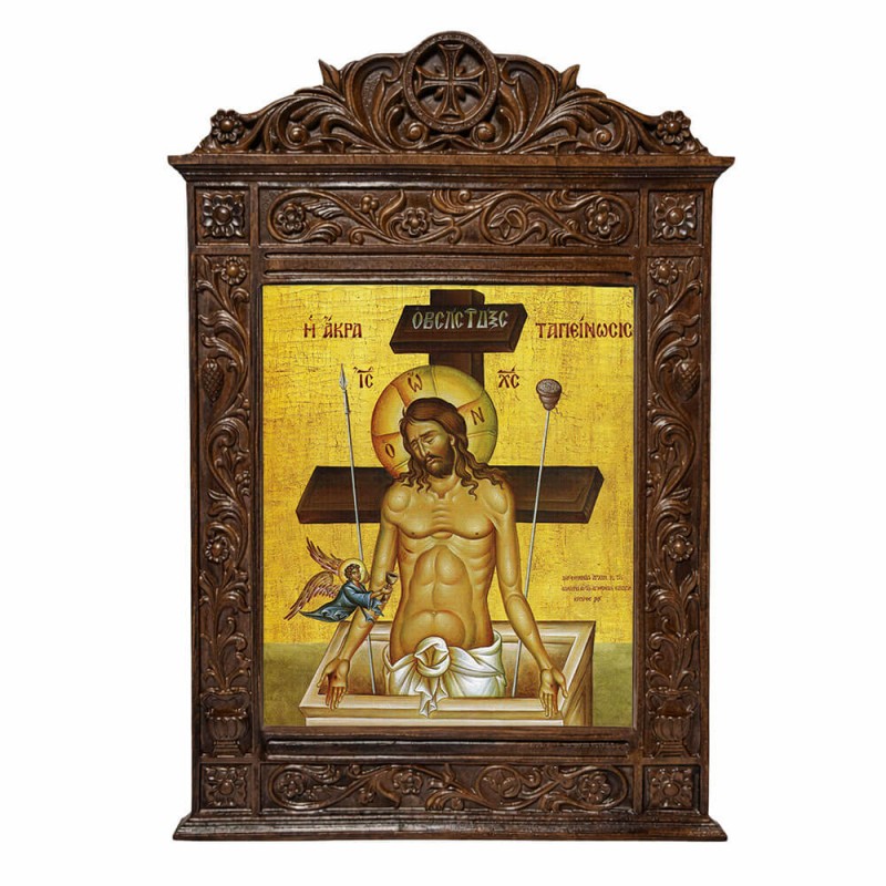 Άκρα Ταπείνωση Χριστου - Βυζαντινή Ξυλόγλυπτη 40cm