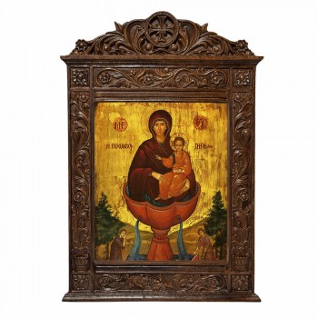 Ζωοδόχος Πηγη - Βυζαντινή Ξυλόγλυπτη 40cm