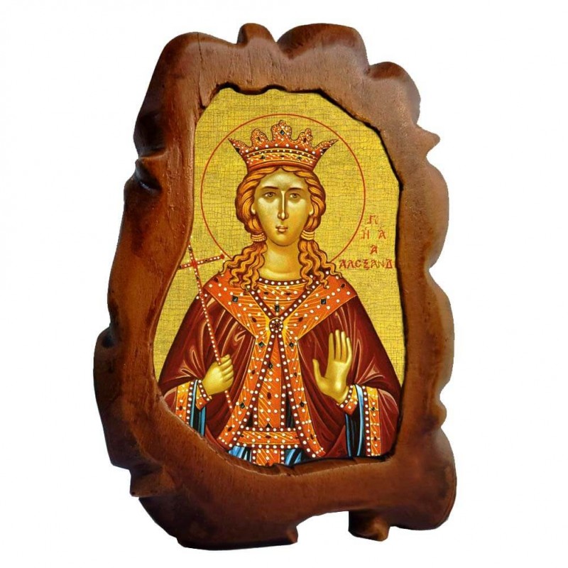 ΑΓΙΑ ΑΛΕΞΑΝΔΡΑ - Επιτραπέζια Κεραμική Εικονίτσα 