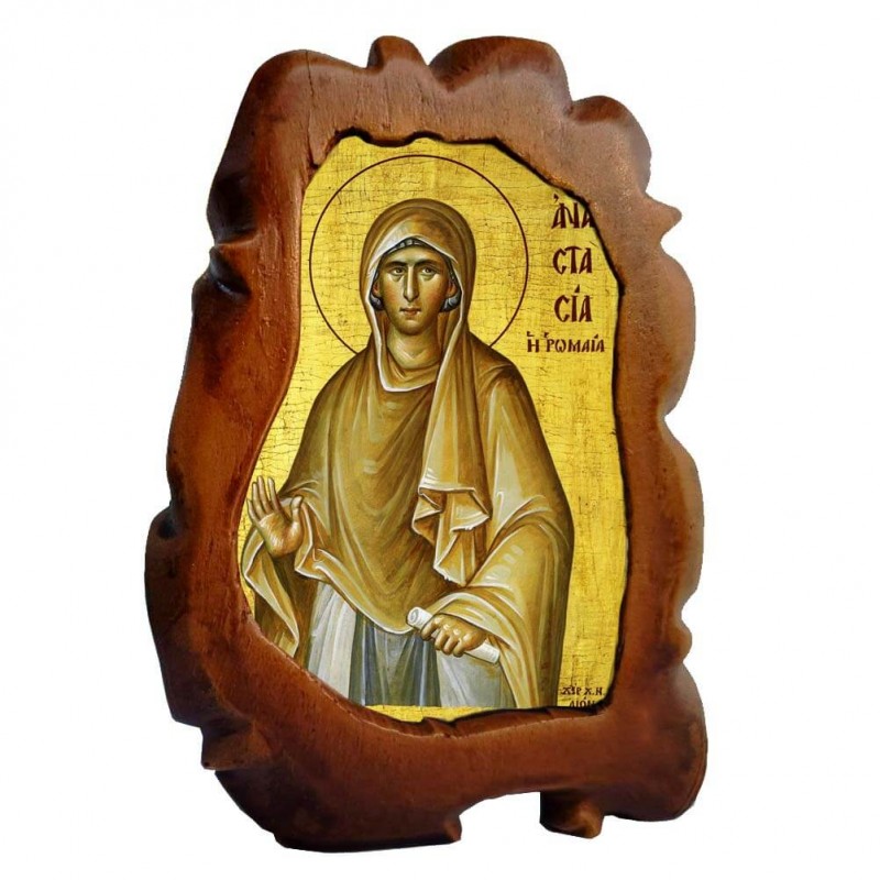 ΑΓΙΑ ΑΝΑΣΤΑΣΙΑ Η ΡΩΜΑΙΑ - Επιτραπέζια Κεραμική Εικονίτσα 