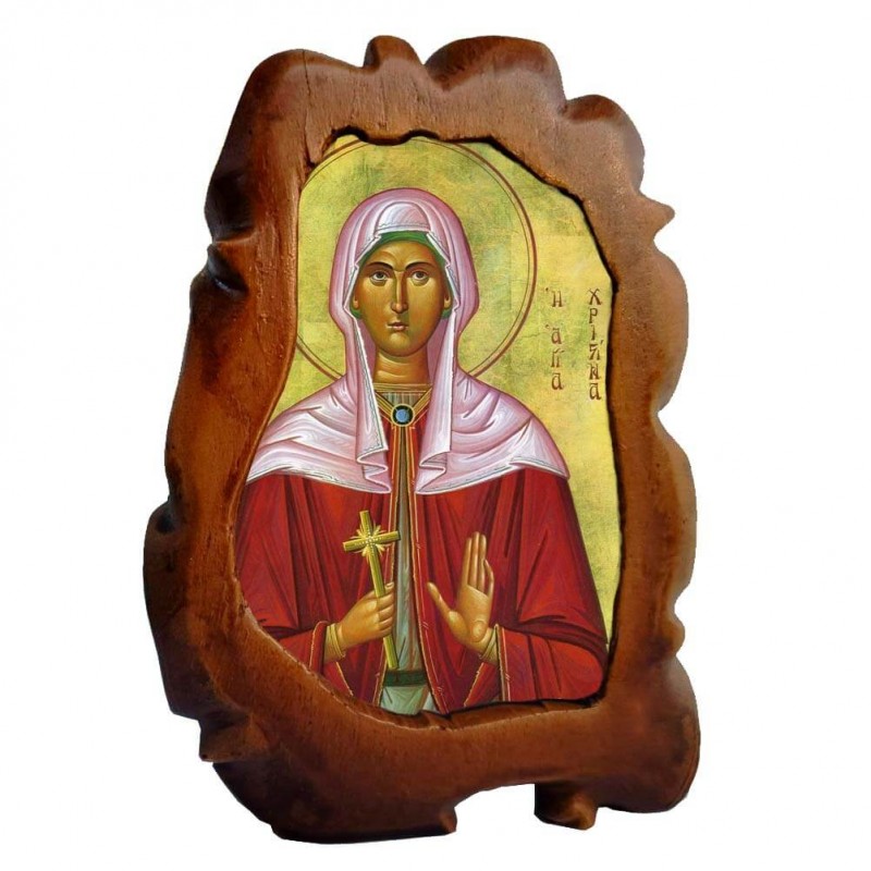 ΑΓΙΑ ΧΡΙΣΤΙΝΑ - Επιτραπέζια Κεραμική Εικονίτσα 