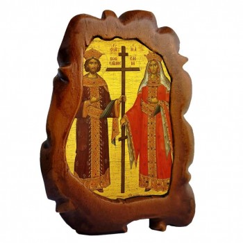 ΑΓΙΟΙ ΚΩΝΣΤΑΝΤΙΝΟΣ & ΕΛΕΝΗ - Επιτραπέζια Κεραμική Εικονίτσα 