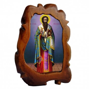 ΑΓΙΟΣ ΒΑΣΙΛΕΙΟΣ - Επιτραπέζια Κεραμική Εικονίτσα 