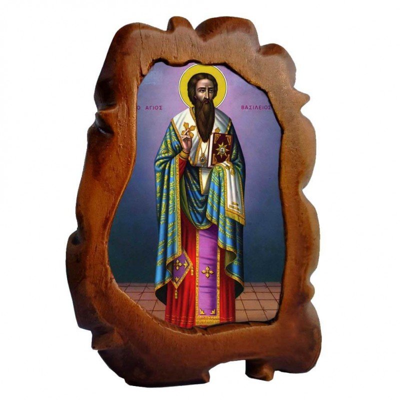 ΑΓΙΟΣ ΒΑΣΙΛΕΙΟΣ - Επιτραπέζια Κεραμική Εικονίτσα 