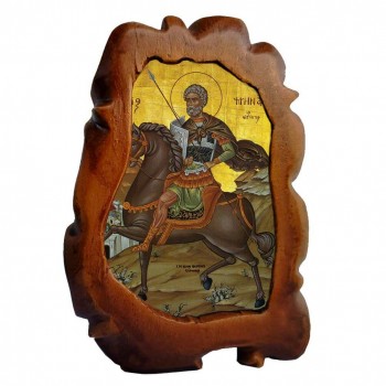 ΑΓΙΟΣ ΜΗΝΑΣ - Επιτραπέζια Κεραμική Εικονίτσα 