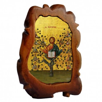 ΙΗΣΟΥΣ ΧΡΙΣΤΟΣ Η ΑΜΠΕΛΟΣ - Επιτραπέζια Κεραμική Εικονίτσα 