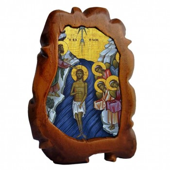 ΒΑΠΤΙΣΗ ΧΡΙΣΤΟΥ - Επιτραπέζια Κεραμική Εικονίτσα 