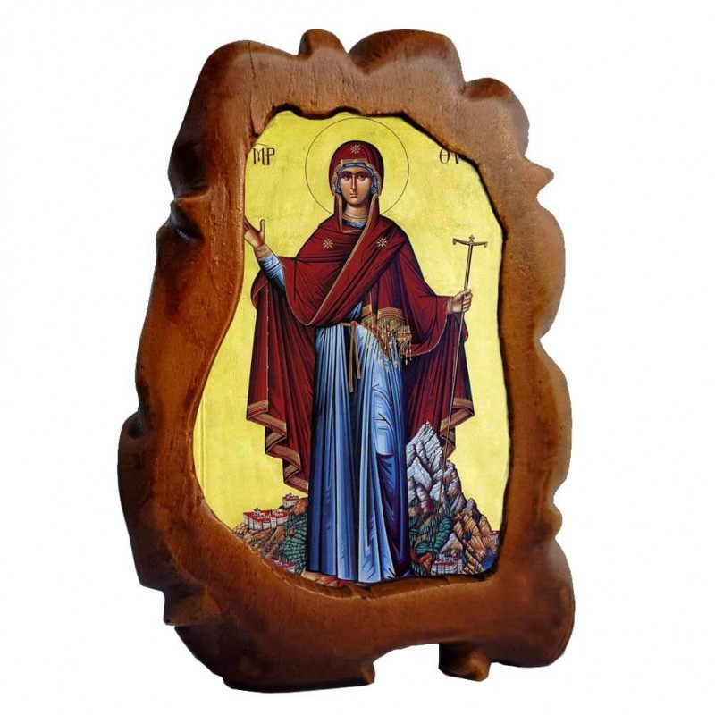 ΠΑΝΑΓΙΑ ΑΓΙΟΥ ΟΡΟΥΣ - Επιτραπέζια Κεραμική Εικονίτσα 