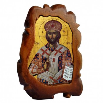 ΙΗΣΟΥΣ ΧΡΙΣΤΟΣ ΜΕΓΑΣ ΑΡΧΙΕΡΕΥΣ - Επιτραπέζια Κεραμική Εικονίτσα 