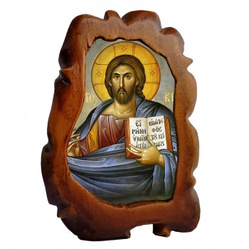 ΙΗΣΟΥΣ ΧΡΙΣΤΟΣ ΠΑΝΤΟΚΡΑΤΩΡ - Επιτραπέζια Κεραμική Εικονίτσα 