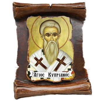 ΑΓΙΟΣ ΚΥΠΡΙΑΝΟΣ - Μπομπονιέρα Κεραμική Περγαμηνή Μαγνητάκι Ψυγείου