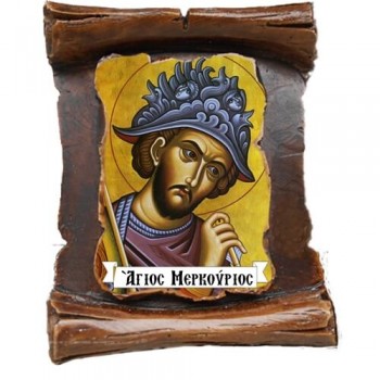 ΑΓΙΟΣ ΜΕΡΚΟΥΡΙΟΣ - Μπομπονιέρα Κεραμική Περγαμηνή Μαγνητάκι Ψυγείου