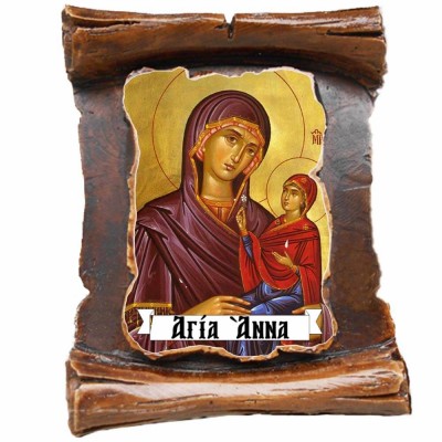 ΑΓΙΑ ΑΝΝΑ - Μπομπονιέρα Κεραμική Περγαμηνή Μαγνητάκι Ψυγείου