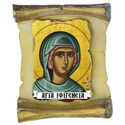 ΑΓΙΑ ΙΦΙΓΕΝΕΙΑ - Μπομπονιέρα Κεραμική Περγαμηνή Μαγνητάκι Ψυγείου