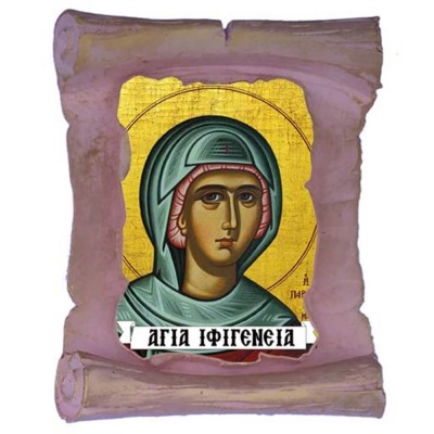 ΑΓΙΑ ΙΦΙΓΕΝΕΙΑ - Μπομπονιέρα Κεραμική Περγαμηνή Μαγνητάκι Ψυγείου
