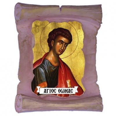 ΑΓΙΟΣ ΘΩΜΑΣ - Μπομπονιέρα Κεραμική Περγαμηνή Μαγνητάκι Ψυγείου