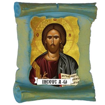 ΙΗΣΟΥΣ ΧΡΙΣΤΟΣ - Μπομπονιέρα Κεραμική Περγαμηνή Μαγνητάκι Ψυγείου