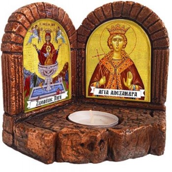 ΖΩΟΔΟΧΟΣ ΠΗΓΗ &  ΑΓΙΑ ΑΛΕΞΑΝΔΡΑ - Δίπτυχο Κηροπήγιο Ρεσώ
