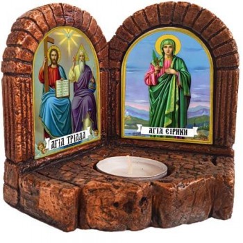 ΑΓΙΑ ΤΡΙΑΔΑ &  ΑΓΙΑ ΕΙΡΗΝΗ - Δίπτυχο Κηροπήγιο Ρεσώ