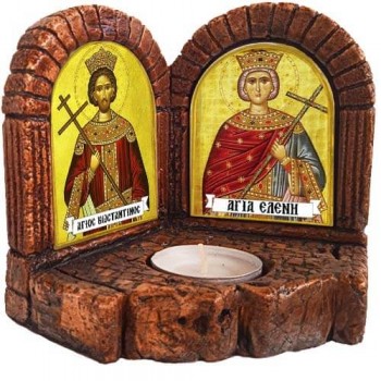 ΑΓΙΟΣ ΚΩΝΣΤΑΝΤΙΝΟΣ &  ΑΓΙΑ ΕΛΕΝΗ - Δίπτυχο Κηροπήγιο Ρεσώ