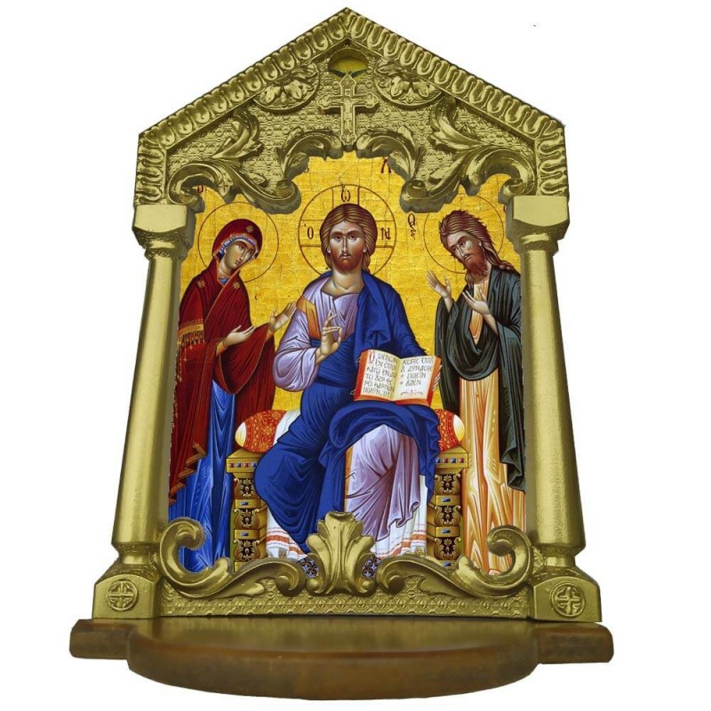 ΙΗΣΟΥΣ ΧΡΙΣΤΟΣ ΜΕ ΤΗΝ ΘΕΟΤΟΚΟ ΚΑΙ ΤΟΝ ΠΡΟΔΡΟΜΟ – Εικονοστάσι Μεγάλο