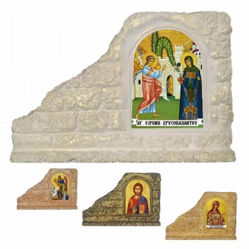 ΑΓΙΑ ΕΙΡΗΝΗ ΧΡΥΣΟΒΑΛΑΝΤΟΥ - Επιτραπέζια Κεραμική Εικονίτσα για Μπομπονιέρα