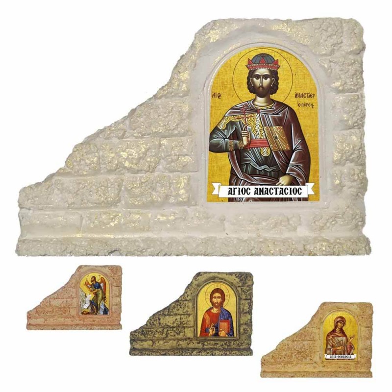 ΑΓΙΟΣ ΑΝΑΣΤΑΣΙΟΣ - Επιτραπέζια Κεραμική Εικονίτσα για Μπομπονιέρα
