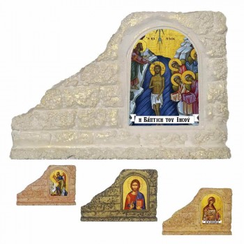 ΒΑΠΤΙΣΗ ΧΡΙΣΤΟΥ - Επιτραπέζια Κεραμική Εικονίτσα για Μπομπονιέρα