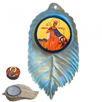 ΑΓΙΑ ΑΙΚΑΤΕΡΙΝΗ - Εικόνα σε Φύλλο με Ρεσώ