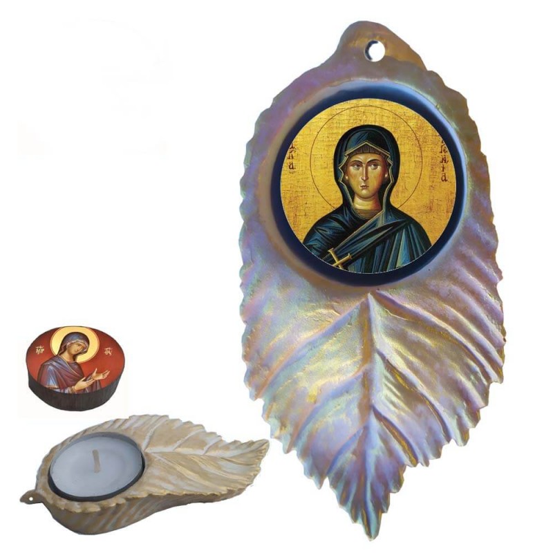 ΑΓΙΑ ΕΥΓΕΝΙΑ - Εικόνα σε Φύλλο με Ρεσώ