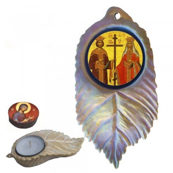 ΑΓΙΟΙ ΚΩΝΣΤΑΝΤΙΝΟΣ & ΕΛΕΝΗ - Εικόνα σε Φύλλο με Ρεσώ