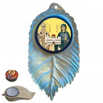 ΑΓΙΟΙ ΚΥΠΡΙΑΝΟΣ & ΙΟΥΣΤΙΝΗ - Εικόνα σε Φύλλο με Ρεσώ