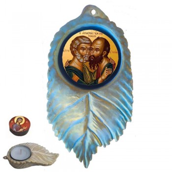 ΑΓΙΟΙ ΠΕΤΡΟΣ & ΠΑΥΛΟΣ - Εικόνα σε Φύλλο με Ρεσώ