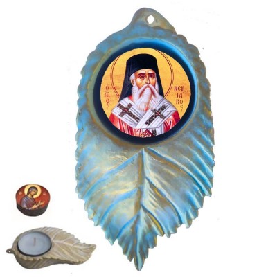 ΑΓΙΟΣ ΝΕΚΤΑΡΙΟΣ - Εικόνα σε Φύλλο με Ρεσώ