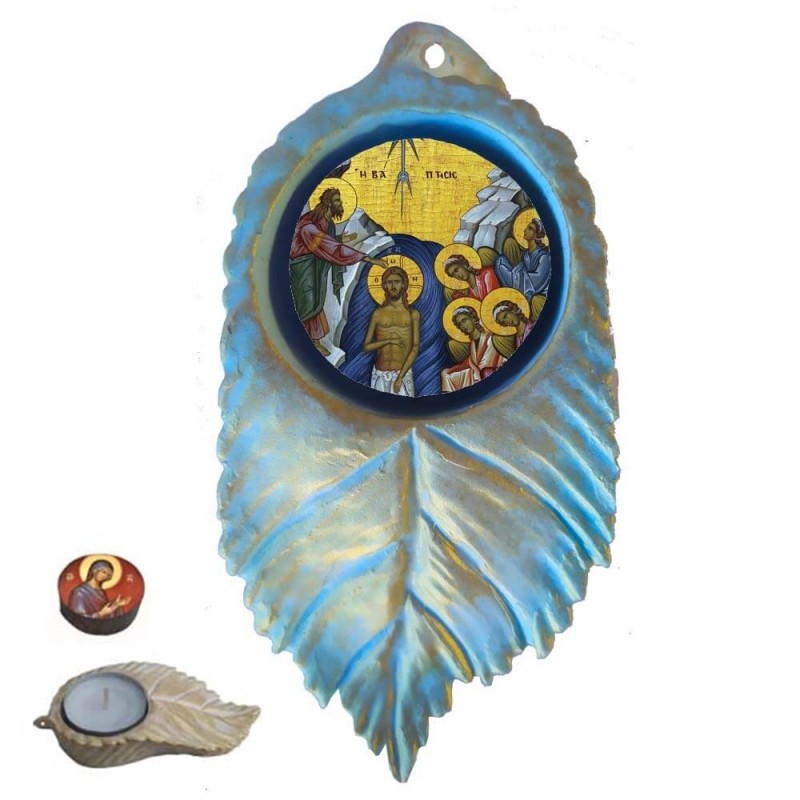 ΒΑΠΤΙΣΗ ΤΟΥ ΧΡΙΣΤΟΥ - Εικόνα σε Φύλλο με Ρεσώ