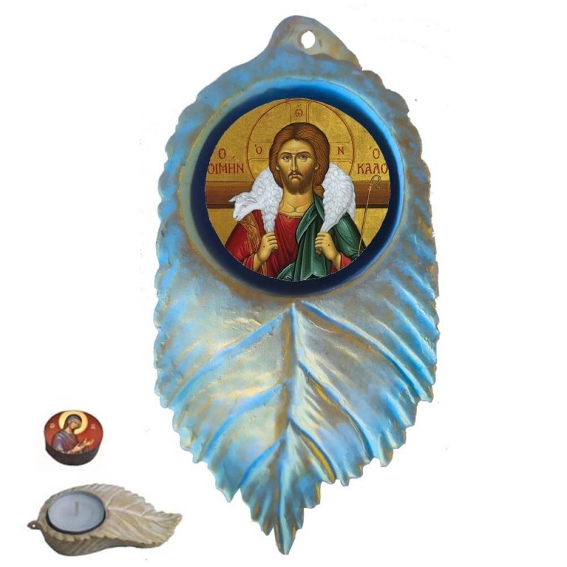 ΙΗΣΟΥΣ ΧΡΙΣΤΟΣ Ο ΚΑΛΟΣ ΠΟΙΜΗΝ - Εικόνα σε Φύλλο με Ρεσώ