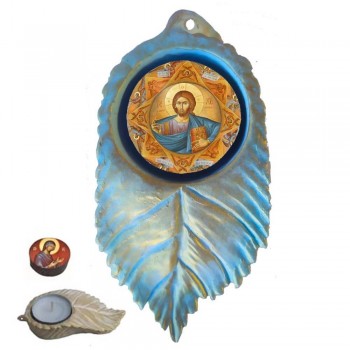 ΙΗΣΟΥΣ ΧΡΙΣΤΟΣ Ο ΠΑΝΤΟΚΡΑΤΩΡ - Εικόνα σε Φύλλο με Ρεσώ