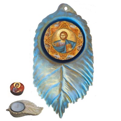 ΙΗΣΟΥΣ ΧΡΙΣΤΟΣ Ο ΠΑΝΤΟΚΡΑΤΩΡ - Εικόνα σε Φύλλο με Ρεσώ