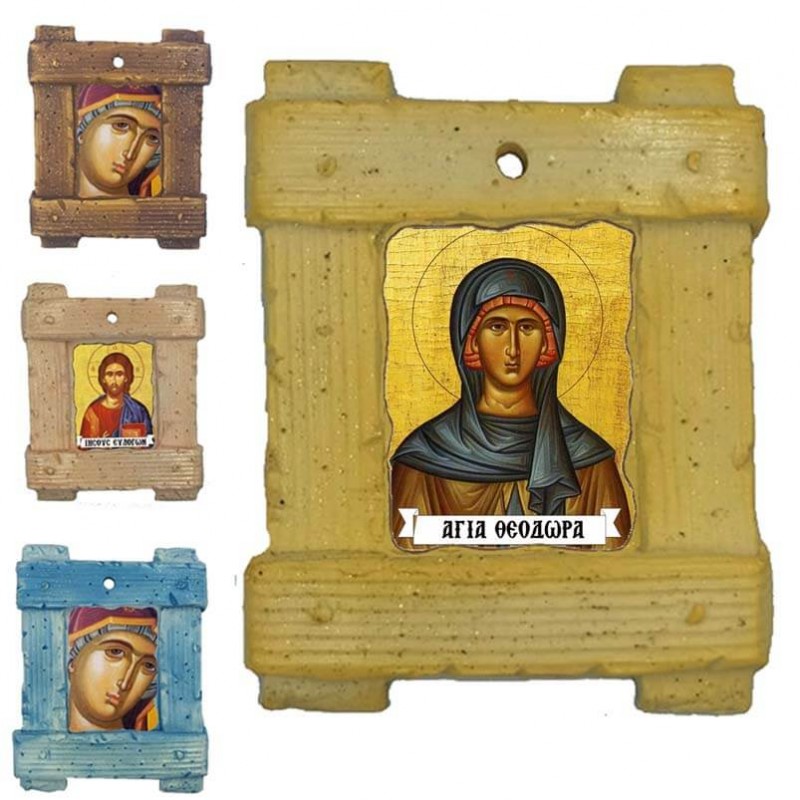 ΑΓΙΑ ΘΕΟΔΩΡΑ - Εικόνα σε Κεραμικό Καδράκι 