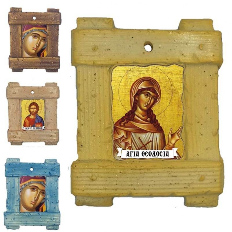 ΑΓΙΑ ΘΕΟΔΟΣΙΑ - Εικόνα σε Κεραμικό Καδράκι 