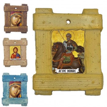 ΑΓΙΟΣ ΜΗΝΑΣ - Εικόνα σε Κεραμικό Καδράκι 