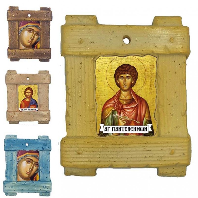 ΑΓΙΟΣ ΠΑΝΤΕΛΕΗΜΩΝ - Εικόνα σε Κεραμικό Καδράκι 